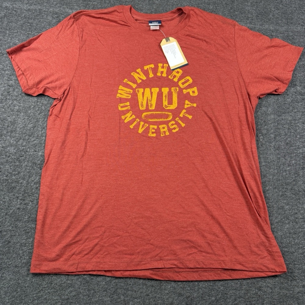 Winthrop University Shirt Mens Large Red Eagles College Fan Sports Short Sleeve